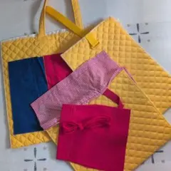 ハンドメイド素材！　簡単に作れる　通園・通学バッグセット ！