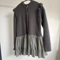 sono ティアードフレアニットカーディガン　VERY　グレー　黒