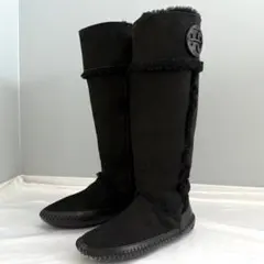 トリーバーチ ロング ムートンブーツ ボア ブラック
