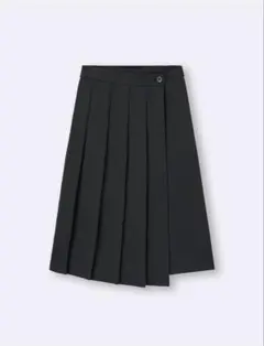 ラッププリーツミディスカート ブラック XXL