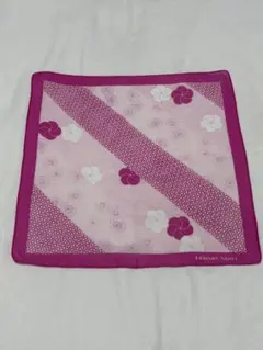 【Hanae Mori】ハンカチ ピンク 和柄 41.5cm
