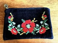 未使用　FEILER 花柄　ポーチ 黒