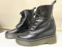 GYDA 厚底レースアップブーツ 24.5cm ブラック サイドジップ 美品