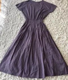 アーバンリサーチドアーズ　コットンボイルドッキングギャザーワンピース　パープル