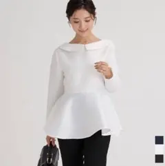 【新品】urs ユアーズ 2wayペプラムブラウス ホワイト S