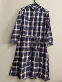 シャツワンピース　美品　チェック