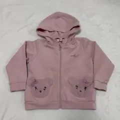 メゾピアノ(mezzo piano)ふわふわクマさんバックフリルジップ式パーカー