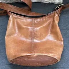 ほぼ未使用】ポロ ラルフローレン 巾着 ショルダーバッグシボ革ポニー 
