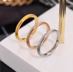 サイズ充実★ ラメリング 指輪 ピンキーリング 金属アレルギー対応 ステンレス