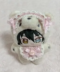 いつぬい ぬい ぬい服 スタイ ヘッドドレス ピンク×ホワイト かぎ編み 編み物