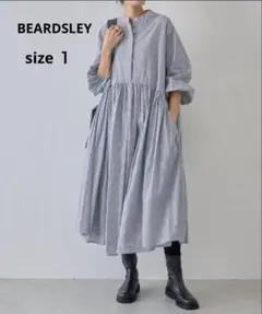 極美品＊ビアズリー 先染めギャザーワンピース M ストライプ　ロング
