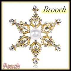 《新品》ブローチ 結晶ブローチ パール 冬アクセサリー 星 ゴールド /a