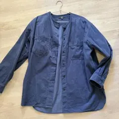 ユニクロ コーデュロイロングシャツ ジャケット ノーカラー ユニセックスL