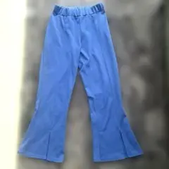 レディーススリット入りパンツ M 青