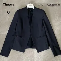 極美品/22年式★セオリー　TAILOR ノーカラージャケット　ネイビー　0