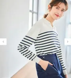 any sis　スキッパーポロ襟プルオーバー ニット 　オンワード