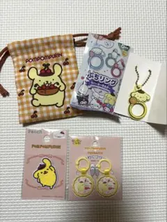 サンリオ　ポムポムプリン グッズ　巾着 ワッペン 靴タグ キーホルダー