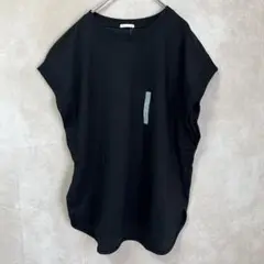 【新品未使用】GU 大きいサイズ ドライフレンチスリーブチュニック XL 黒