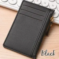 【新品】本革調PUレザー カードケース　ブラック　黒　大容量　コンパクト　スリム