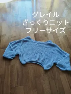 グレイル ざっくり ニット ショート丈 ニット セーター パープル フリーサイズ