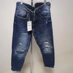 ZARA ダメージキャロットフィットスキニーデニムジーンズ 38サイズS-M相当
