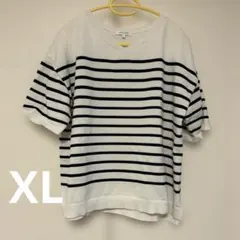 GLOBAL WORK ストライプ 半袖カットソーXL