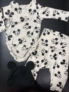 H&M ミッキーマウス ロンパース 帽子 セット　4-6M