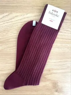 新品 福助 Fukuske ビジネスソックス ボルドー ワインレッド 25-26のサムネイル
