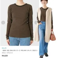 MILLER ジャーナルスタンダード ボーダー カットソー 長袖 ロンT 茶 黒