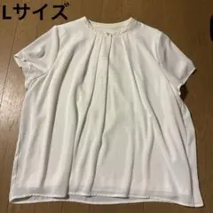 ホワイト フロントタック 半袖ブラウス　Lサイズ しまむら　クロッシービズ　白のサムネイル