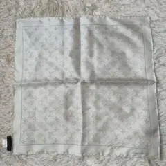 美品✨ルイヴィトン カレ40 モノグラム スカーフ ホワイト×ブルー