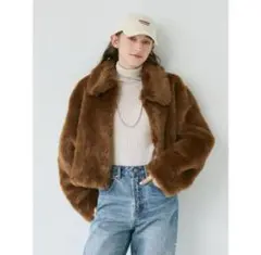 ungrid ファーショートコート