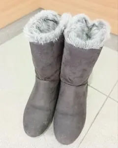 ショートブーツ　ファー　グレー　サイズМ