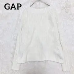 GAP 白ニット 畦編み 洗える XXS きれいめカジュアル 大人 可愛い 長袖