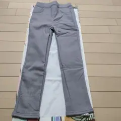 グレー スリムフィット 防寒 裏微起毛 暖パン ツ140cm