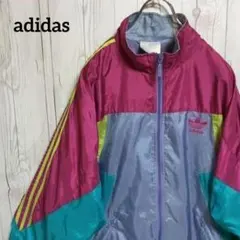 adidas アディダス　ナイロンジャケット　マルチカラー　メンズMサイズ 古着