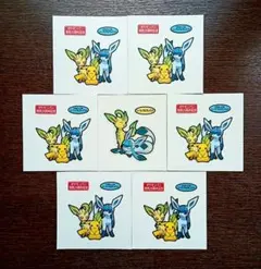 7枚セット リーフィア＆グレイシア ピカチュウ ポケモン デコキャラシール