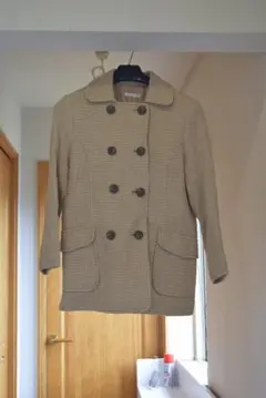 【レトロだけど美品】ジャケット　ベージュ　チェック　11号