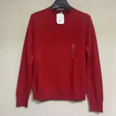 新品　UNIQLO ユニクロ　カシミヤ100% クルーネックセーター　レッド