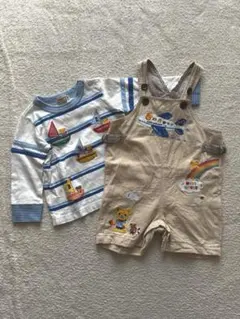 ミキハウス オーバーオール 長袖Tシャツ セット