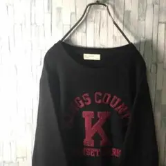 KINGS COUNTY 前面パイル生地ロゴ スウェット ブラック 黒 メンズL