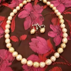 グラスパールイヤリングとセット ラス