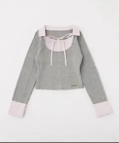 シャツドッキングレイヤードニット