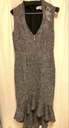 Veautt[ヴュート]ツイード ノースリーブドレス ビジュー付き　大きめサイズ