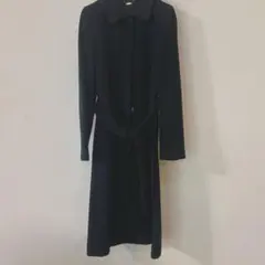 黒のアンゴラロングコート ベルト付き　エフデ　ef-de