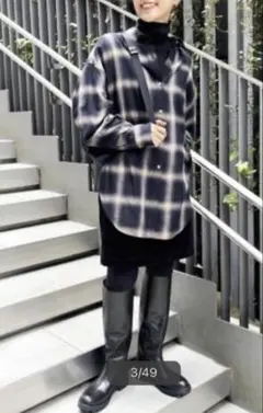 Spick and Span オンブレーチェックルーズシャツ