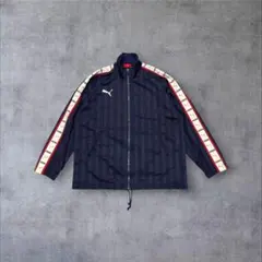 PUMA トラックジャケット S-M ネイビー ビッグロゴ Y2K プージャ