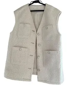 アイボリーノースリーブベスト M