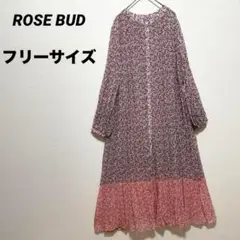 ROSEBUDローズバッド　長袖シャツワンピース　グレージュ　フリーサイズ ROSE BUD（ローズバッド）の「ジャカードワンピース（ワンピース