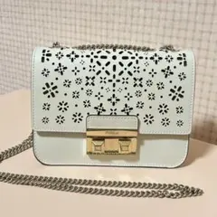 フルラ メトロポリス ショルダーバッグ レザー チェーン 柄 ホワイト